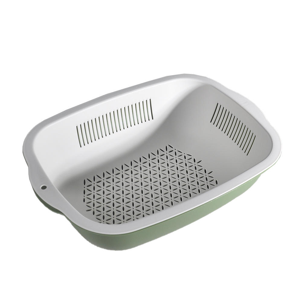 Cesta de drenaje de cocina nueva cuadrada Cesta de almacenamiento simple de plástico Cesta de almacenamiento simple de la cocina Plato de lavado engrosado