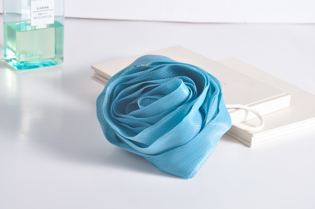 Bañera de bañera esponja esponja de rosa forma de flor de malla ducha bañera de baño exfoliante cuerpo bola de ducha de ducha (paquete de 4)