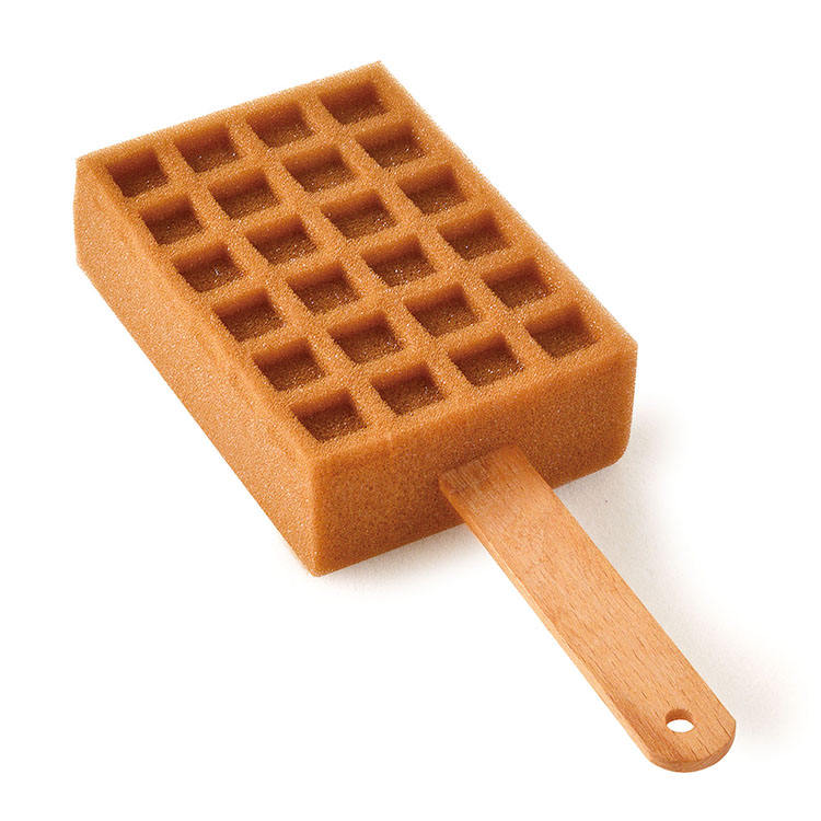 Waffle Shape Kids Body Shower Bambú Lavado de manos Baño Exfoliante Esponja de esponja exfoliante Ducha TJ341